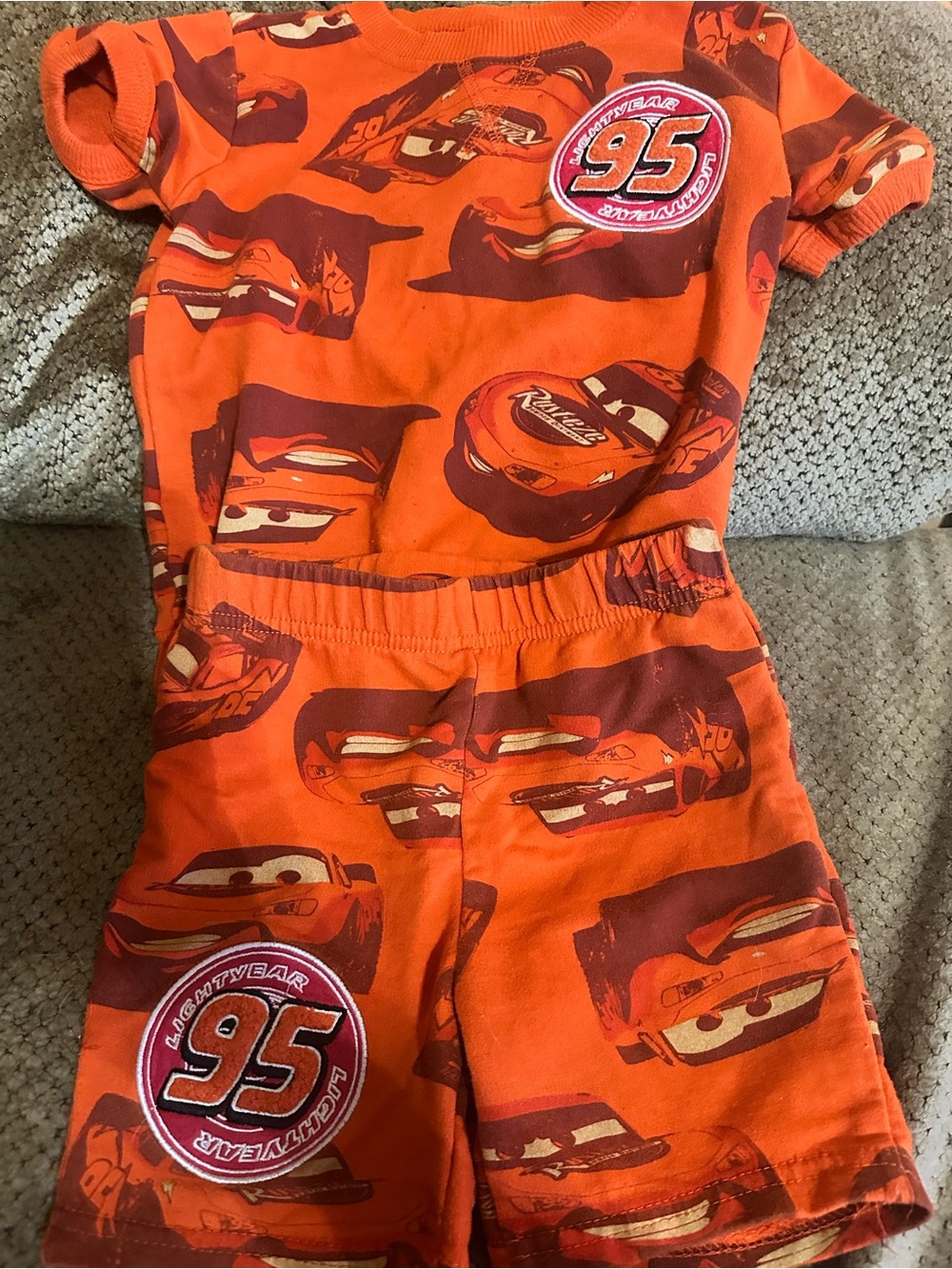Disney Orange Lightning McQueen Kids Matching Set